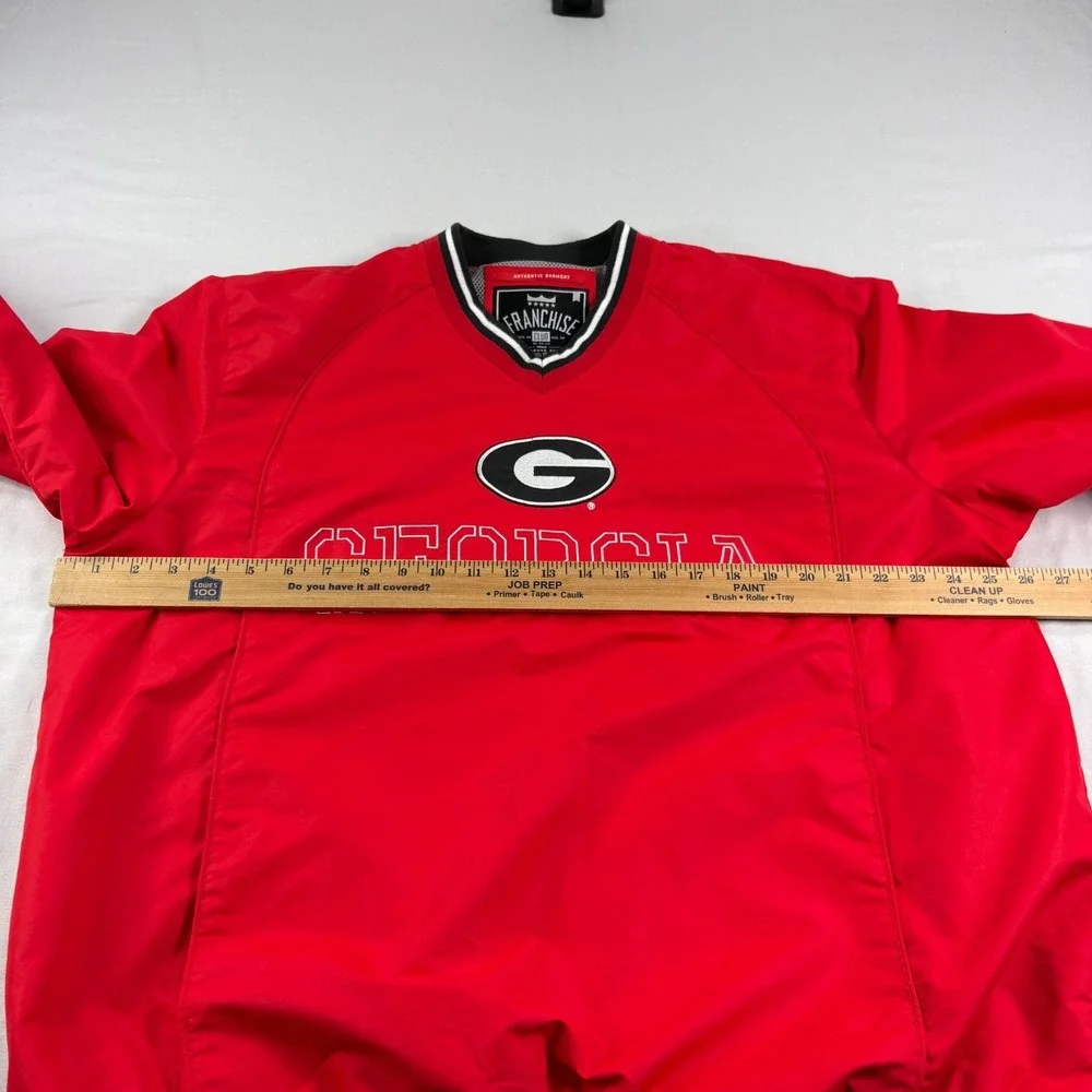 Georgia‎ Bulldogs Jacket Mens Large Red Windbreaker Pullover Embroidered NCAA